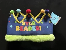 New with Tags - Lot of 10 - "STAR READER!" Crowns Hats, Students, Book, School 
