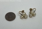 Vintage Gold-Filled Faux Pearl Screw Back Earrings 4.3g — photo 2