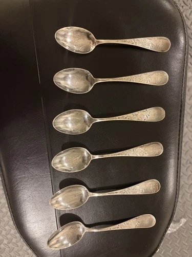 Gorham Sterling Silver Flower Pattern Vintage Spoon Set of 6