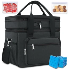 Lunch Box for Men Expandable Lunch Bag, 23L Large Cooler Lunch Box, Insulated