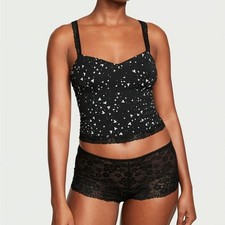 Victoria's Secret Pajama Stretch Cami Lace Shortie Set Womens Size. MEDIUM NEW.