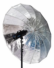 57" Strobe Speedlight Flash Reflector Silver Black Reflective Parabolic Umbrella