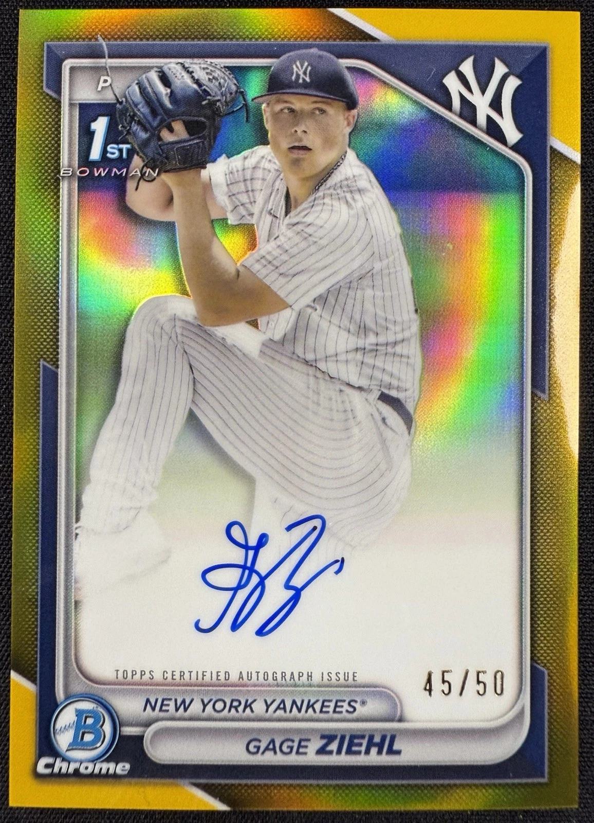 2024 Bowman Chrome Gage Ziehl Gold Refractor 1st Bowman Rookie Auto /50 #CPA-GZ