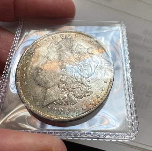 1885 O Morgan Silver Dollar, Rainbow Toner Uncirculated High Grade No Reserve