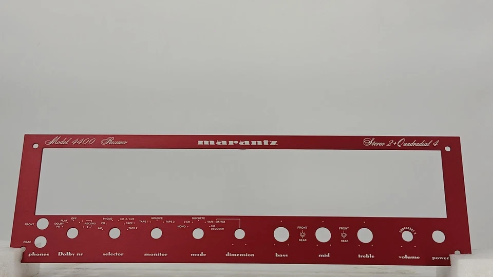 Placa frontal roja con letras blancas Marantz 4400 - Nueva | Garantía de 1 año Foto 2 de 4