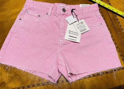 Pull&Bear retro denim short in pink Size USA 4 New With Tags.