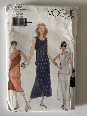 Vintage Vogue Patterns 7057 Sewing Pattern Size 8-10-12 Misses Dress Skirt Top