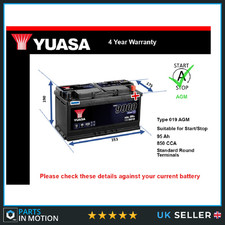 AGM Car Battery fits PORSCHE 718 BOXTER 718 MACAN 718 CAYMAN Stop Start