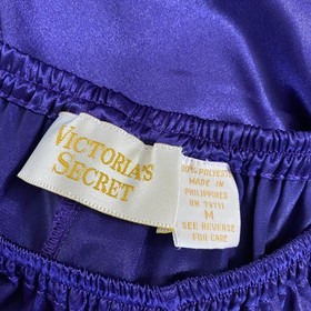 Victoria's Secret Womens Purple Satiny Pajama Sleepwear Pants Elastic Waist M