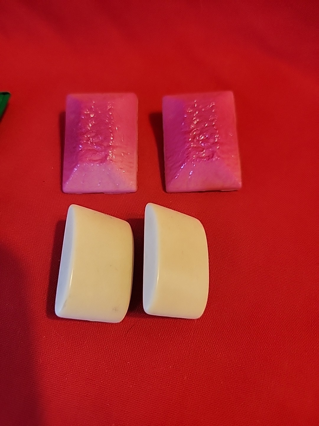 Vintage Rectangular Clip On Earrings - image 4