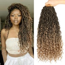 LMZIM 18 inch Goddess Locs Crochet Hair 8 Packs 18 Inch Pack of 8 , 1B/27