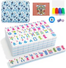 American Mahjong Game Set, 166 Premium Tiles, 1.2-Inch Mahjong Tile Set with Stu