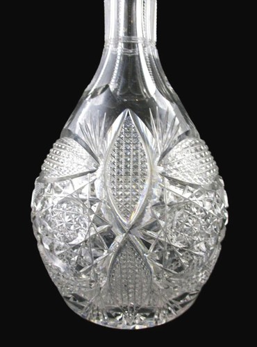 ABP 24oz DECANTER Whiskey/Wine - Tear Drop STOPPER - Antique BRILLIANT Cut Glass - Picture 2 of 12