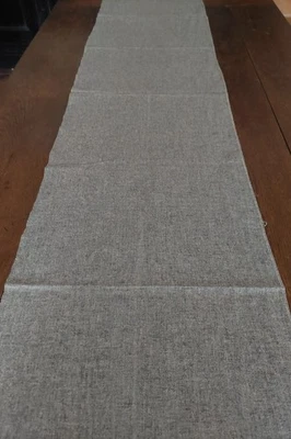 Coupon de tissu vintage flanelle grise 38 X 210 cm - Photo 1/4