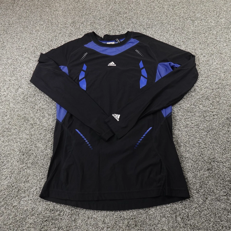 Camisa Adidas Para Hombres 2XL Negra Azul Climacool Gimnasio Entrenamiento Compresión Capa Base Foto 2 de 4