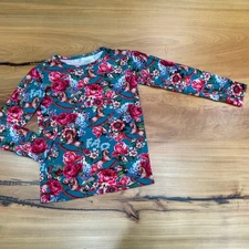 posh peanut FAO Swartz Floral pjs top pajamas shirt 6t