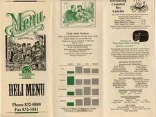 Denver Buffalo Company Deli Menu Mailer Lincoln St Denver Colorado 