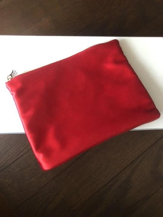 Auth Charlotte Olympia Cluch Bag Pouch pochette Wolf motif Red w/box Used - Image 4 of 4