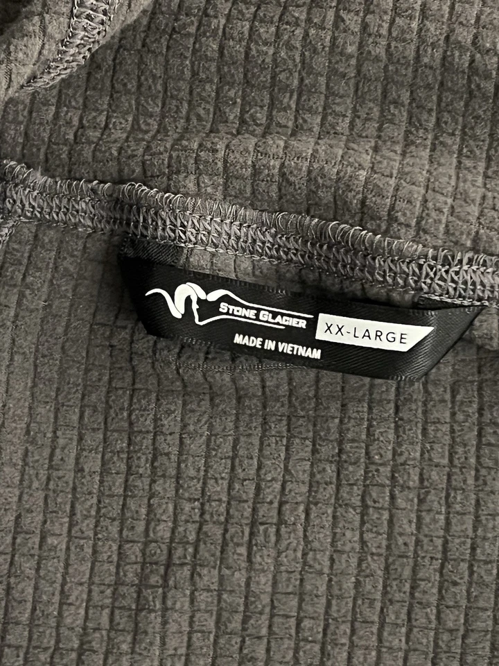 Stone Glacier Helio Sudadera con Capucha Para Hombres XXL Waffle 1/2 Cremallera Pullover Chaqueta Gris Granito Foto 4 de 4