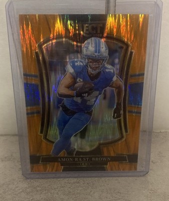 2025 Panini Select - Premier Level Amon-Ra St. Brown #170 Orange Shock Prizm...