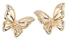 TB Beautiful Butterfly Rhinestones Fashion Jewelry Women Stud Accessory Earrings