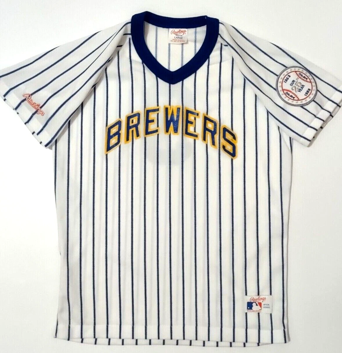 Milwaukee brewers best sale throwback jersey