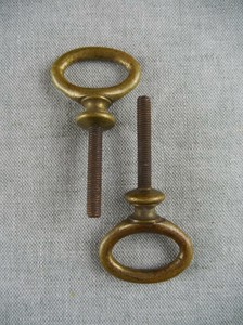 Pair Antique Brass Dresser Harp Mirror Mount Bolts Ebay