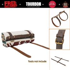 TOURBON Leather Picnic/Motorcycle Blanket Carry Handle Camp Belt Bedroll Strap