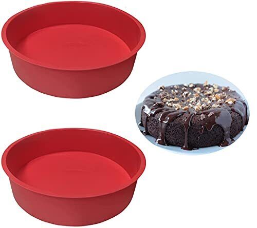 2 Stck. 8 Zoll Silikon Kuchenpfanne zum Backen Runde Kuchenformen Silikon Backpfanne... - Bild 1 von 6