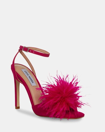 Steve madden Pink Feather Suede Heels Brand New Size 7 Designer look. - Picture 8 of 12