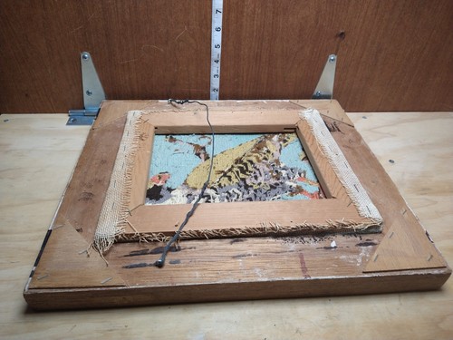 Vintage Large 15.5" Anco Bilt Wood Frame C10 W/ Needlepoint Framed Hawk Branch - Picture 6 of 19