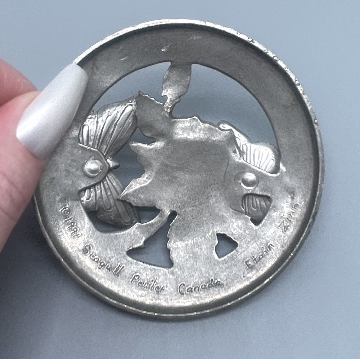 1991 Seagull Pewter Canada Etain Zinn Metal Floral Cover | eBay