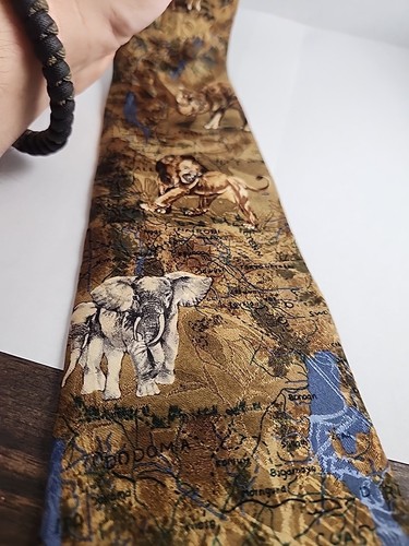 Endangered Species African Big 5 Men's Classic Silk Tie Usa - Picture 13 of 17