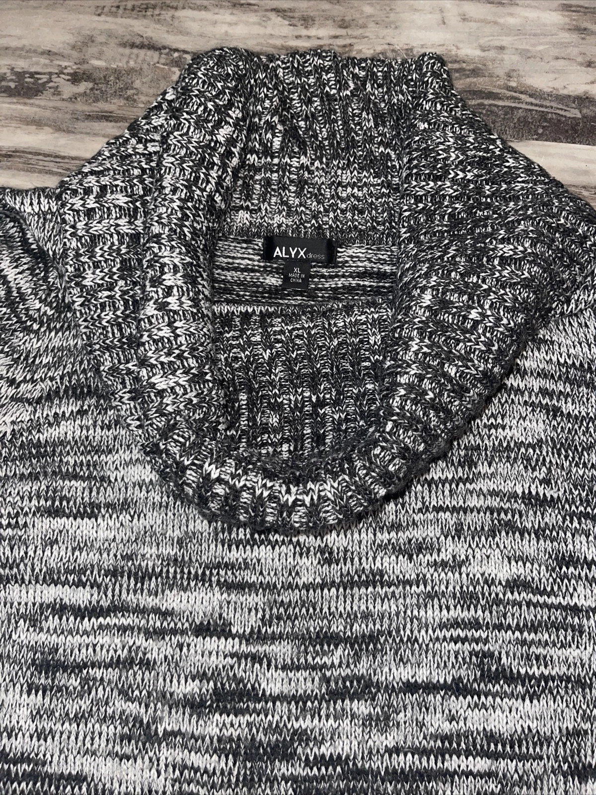 Maglione Alyx Donna Taglia XL Nero Bianco Marmorizzato Abito Grigio Maglia Corta Pull On