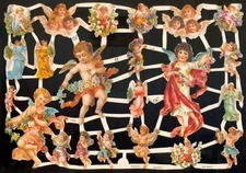 VICTORIAN ANGELS DIE CUT PAPER SCRAPS ef7228 GERMANY