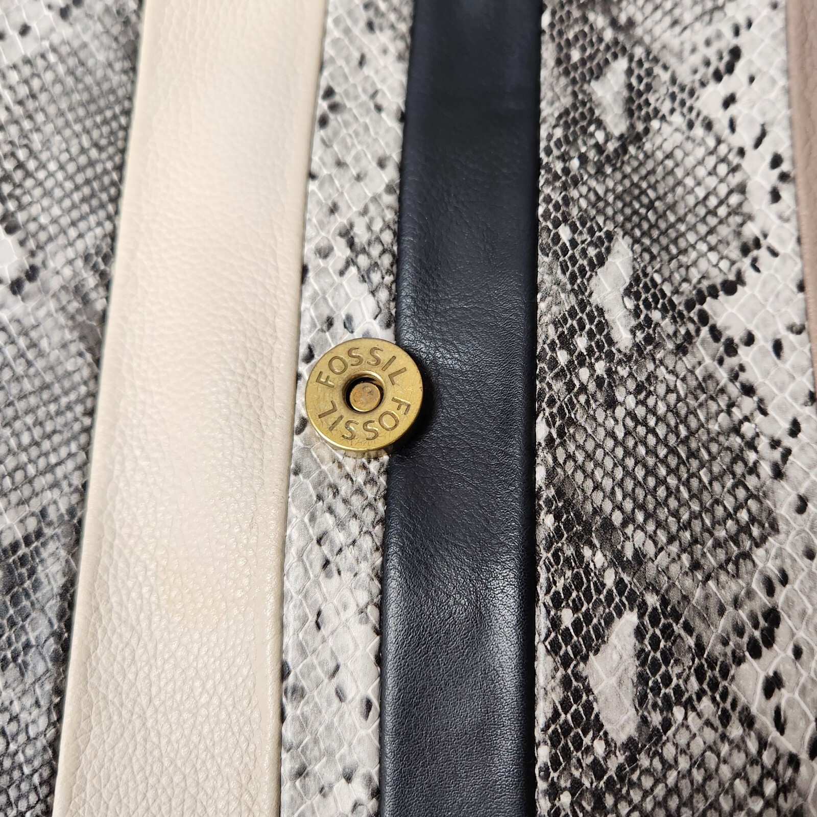 Fossil Backpack Claire Patchwork Black Python Sna… - image 19