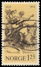 NORWAY 725 (Mi764) - "Peer Gynt and Reindeer" by Per Krogh (pb25643)