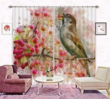 3D Watercolor Bird ZHUA3682 Animal Photo Curtain Window Blockout Fabric Amy 2023