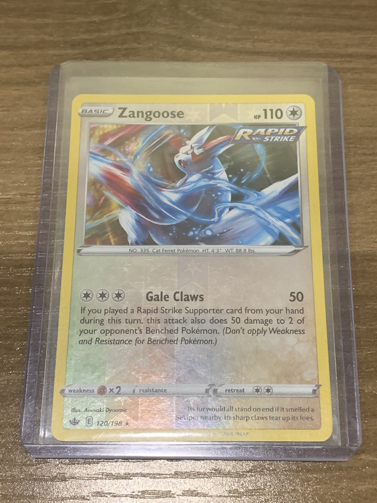 SHIPS SAME DAY Pokemon Card Zangoose 120/198 Reverse Holo Rare Normal Type 2021