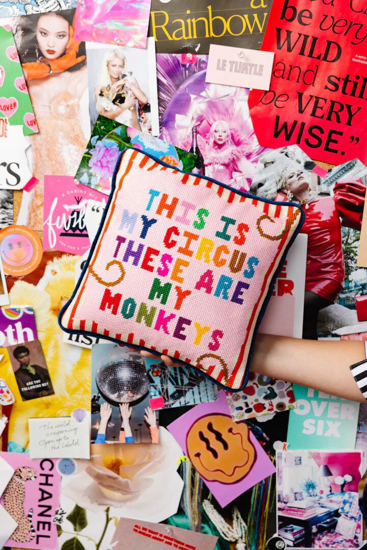 Furbish - My Circus 11" x 11"  Needlepoint Pillow - FP-142