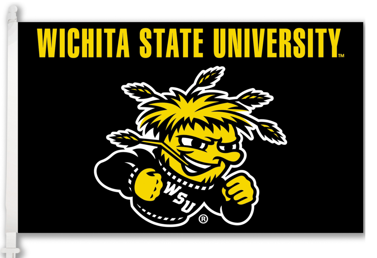 Wichita State Shockers SHOCKER Hand Sign Car Flag