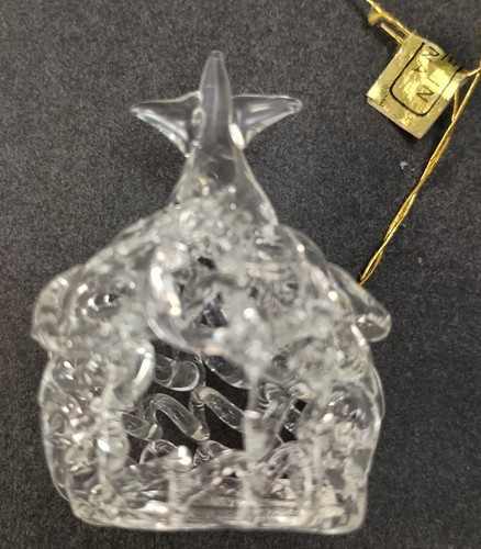 Lot 21 XMAS Crystal Spun Hand Blown Tree Ornaments Clear Heart Cat Bird Angel - Picture 12 of 15