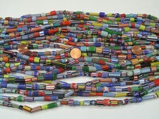 25 Strands 15" Assorted India Handmade Chevron Glass Beads Bulk Lot TYI-89