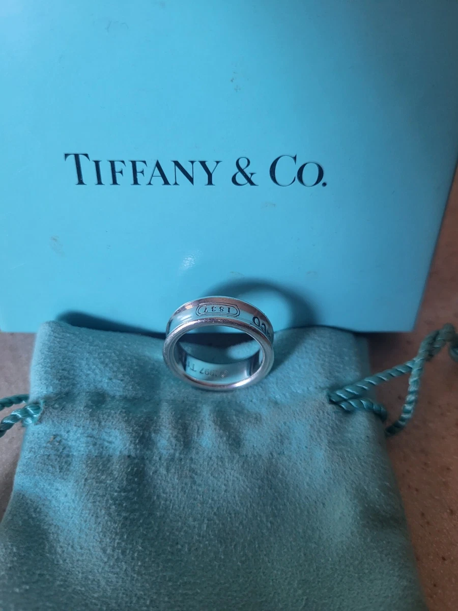 Genuine Tiffany & Co 1837 Sterling Silver Wide Band Ring 925 Sz 7