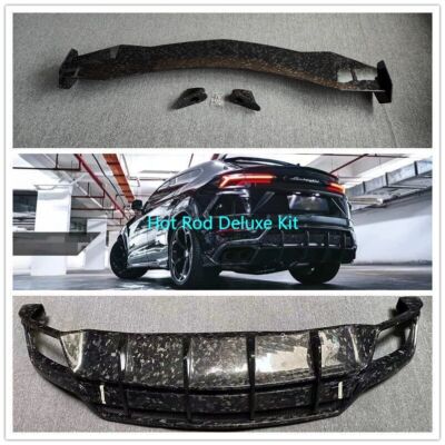 Forge Carbon Fiber Rear Bumper Diffuser Cover Spoiler Wing For Lamborghini Urus