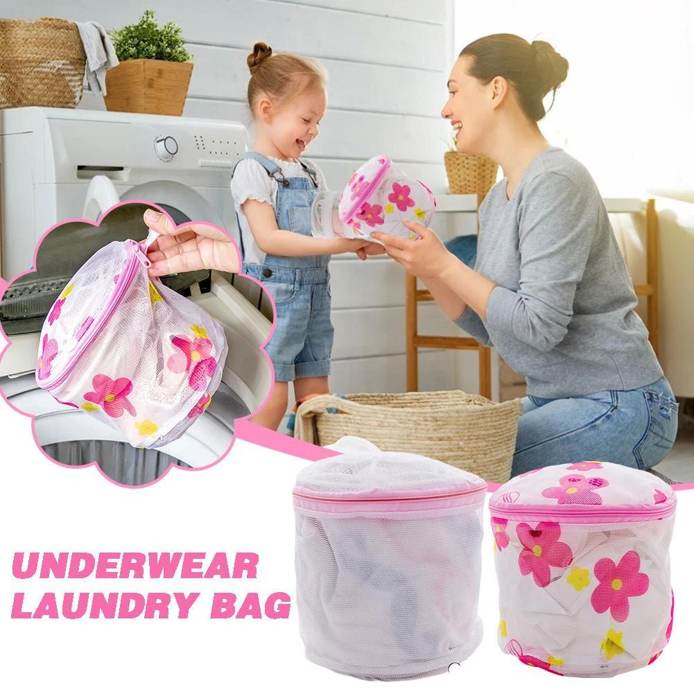 Zip Wash Laundry Bag Net Mesh Sock Bra Washing Machine Basket