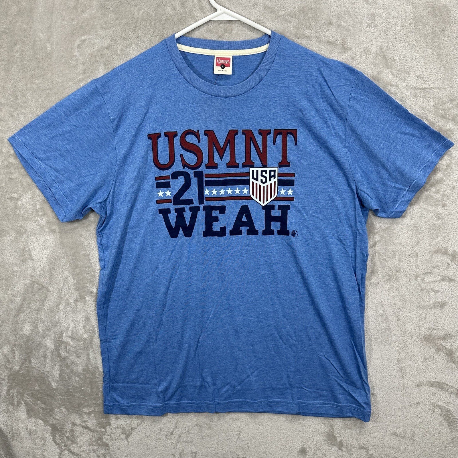 Timothy Weah USMNT Homage Jersey Tri-Blend T-Shirt - Light Blue