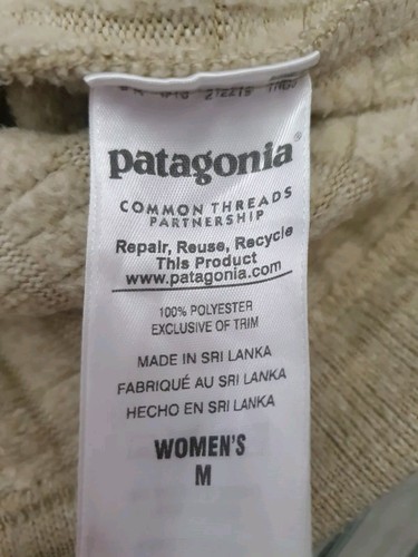 Patagonia Beige Sweater Coat Size M Woven Fit & Flare Womens Winter Long Jacket - Picture 17 of 19