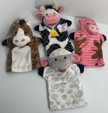 MELISSA AND DOUG 4 BARN BUDDIES FARM PLUSH HAND PUPPET TOY Cow Pig Horse Sheep