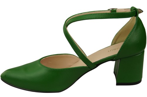 Sandalias de mujer con tacón estable de piel natural 218 - Imagen 66 de 119